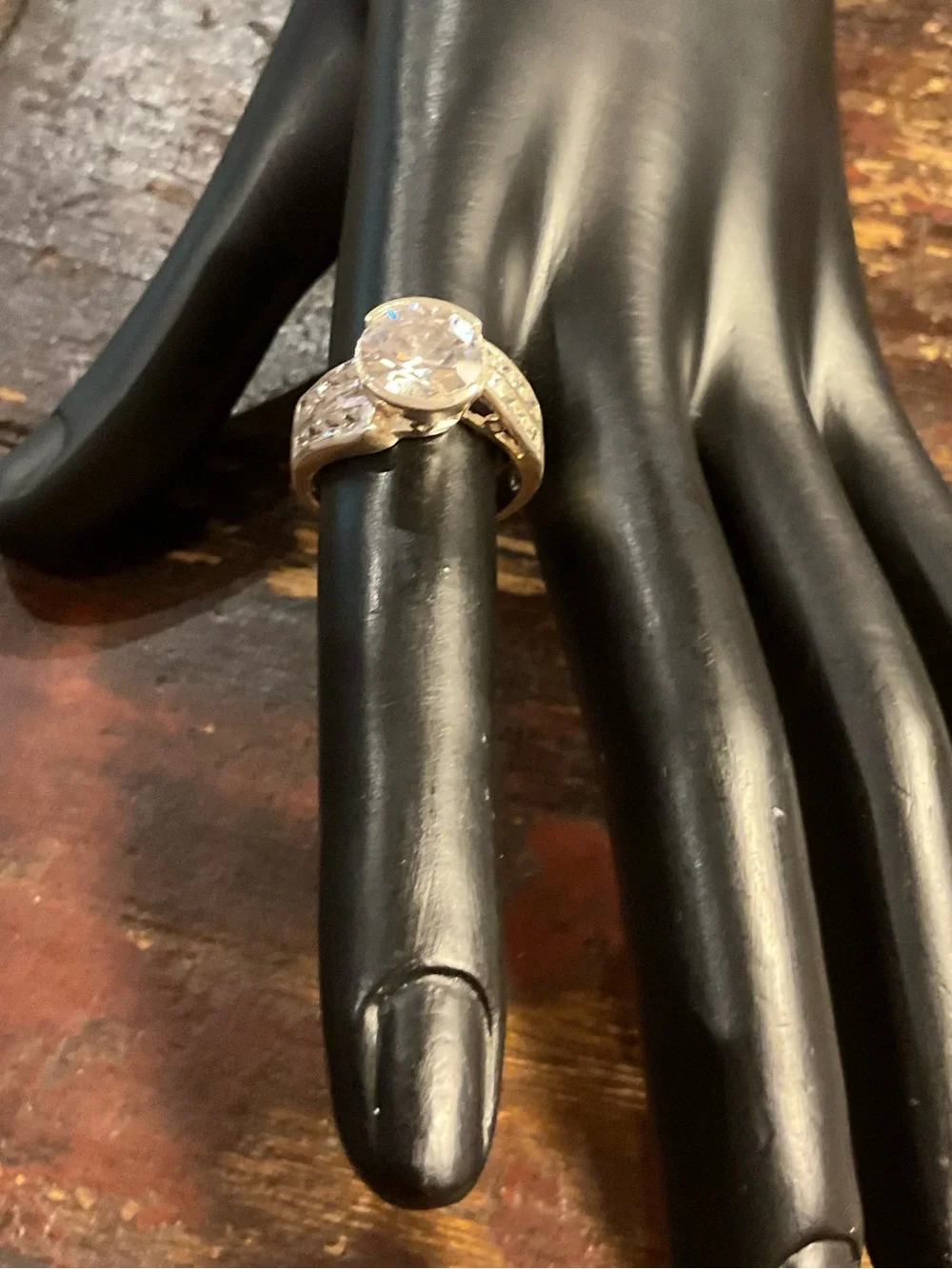 Sterling Silver Clear CZ Cocktail Ring with unique setting